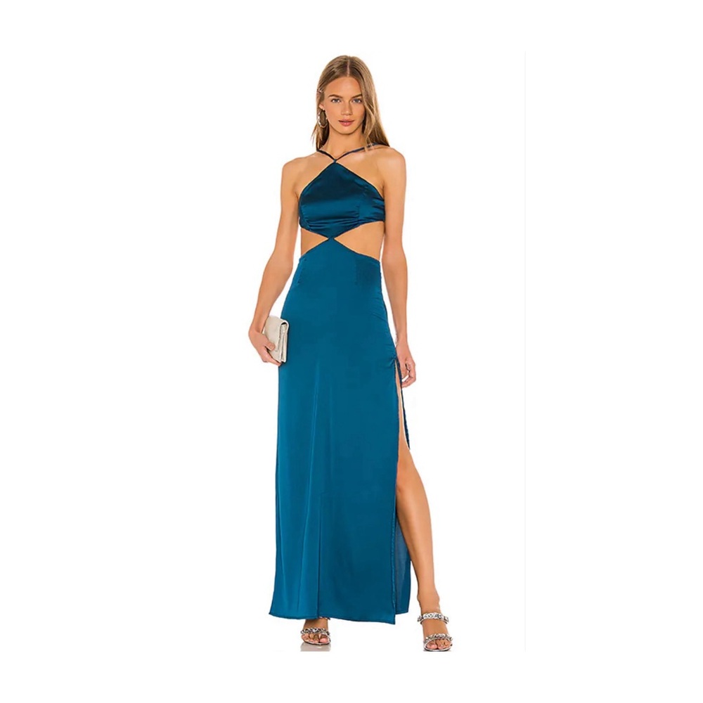 Superdown Rony Teal Cut-Out Maxi Dress